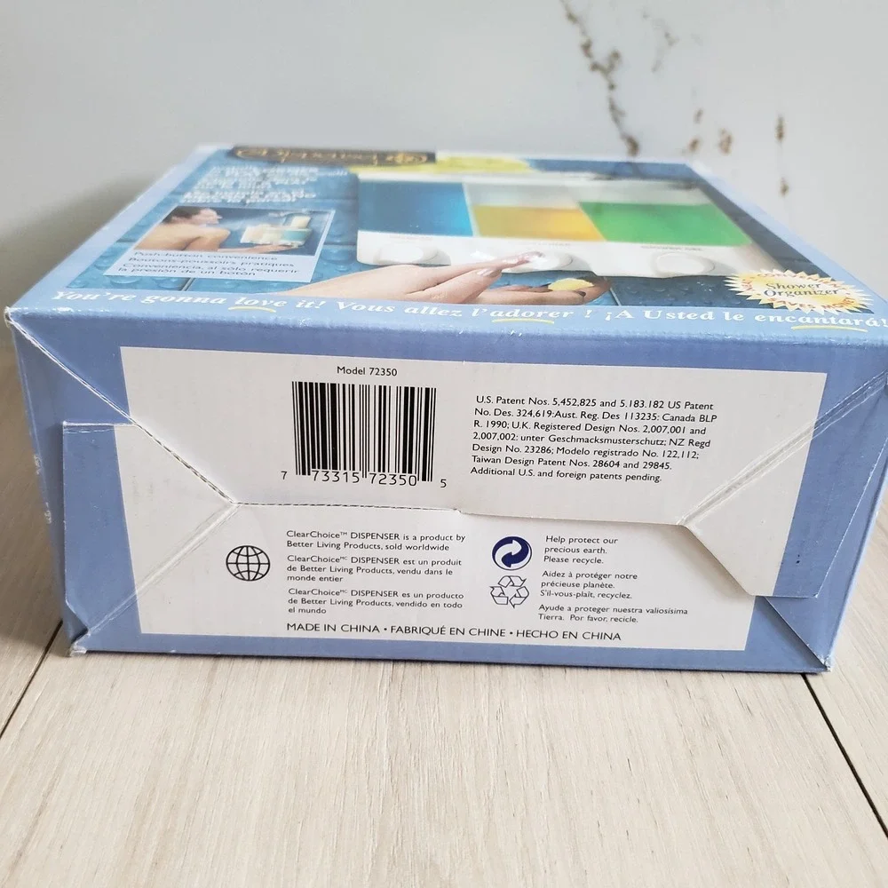 Clear Choice The Dispenser 3 Sections Shampoo Soap + Better Living Products NIB